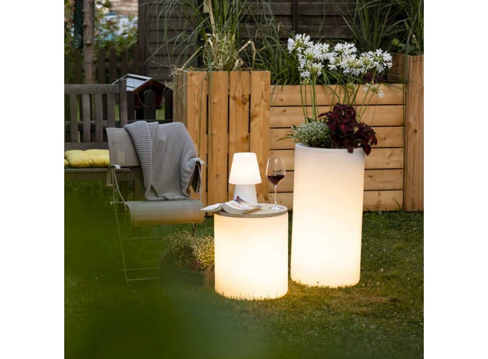 Vase mit Gartenbeleuchtung oder Wohnzimmer farbiges modernes Design - Cilindrostar Viadurini