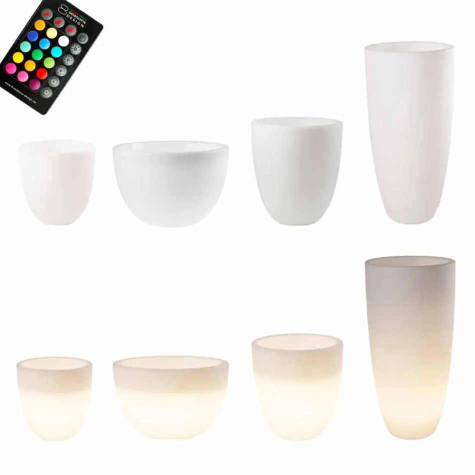 Vase mit LED- oder Solarbeleuchtung Modernes Design in verschiedenen Größen - Svasostar Viadurini