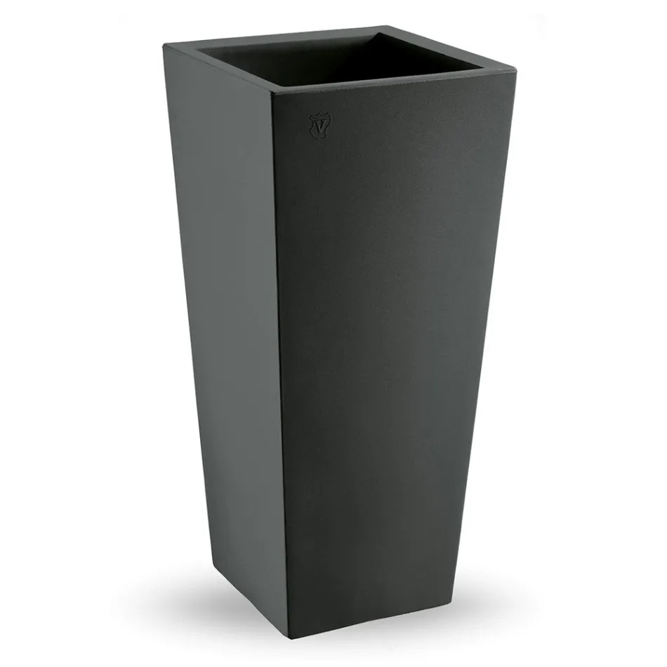Quadratische Outdoor-Vase aus farbigem Polyethylen Made in Italy - Marilard Viadurini