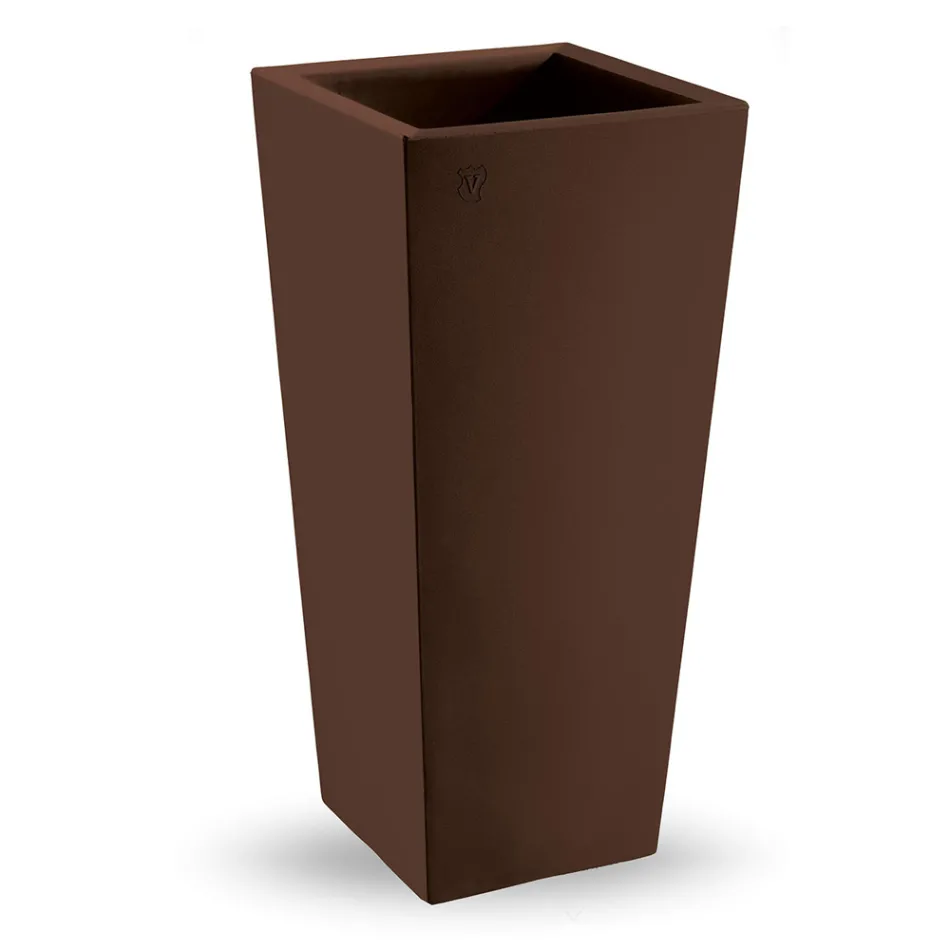 Quadratische Outdoor-Vase aus farbigem Polyethylen Made in Italy - Marilard Viadurini