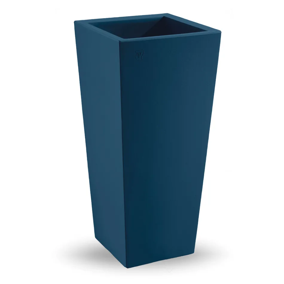 Quadratische Outdoor-Vase aus farbigem Polyethylen Made in Italy - Marilard Viadurini