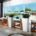 Quadratische Outdoor-Vase aus farbigem Polyethylen Made in Italy - Marilard Viadurini