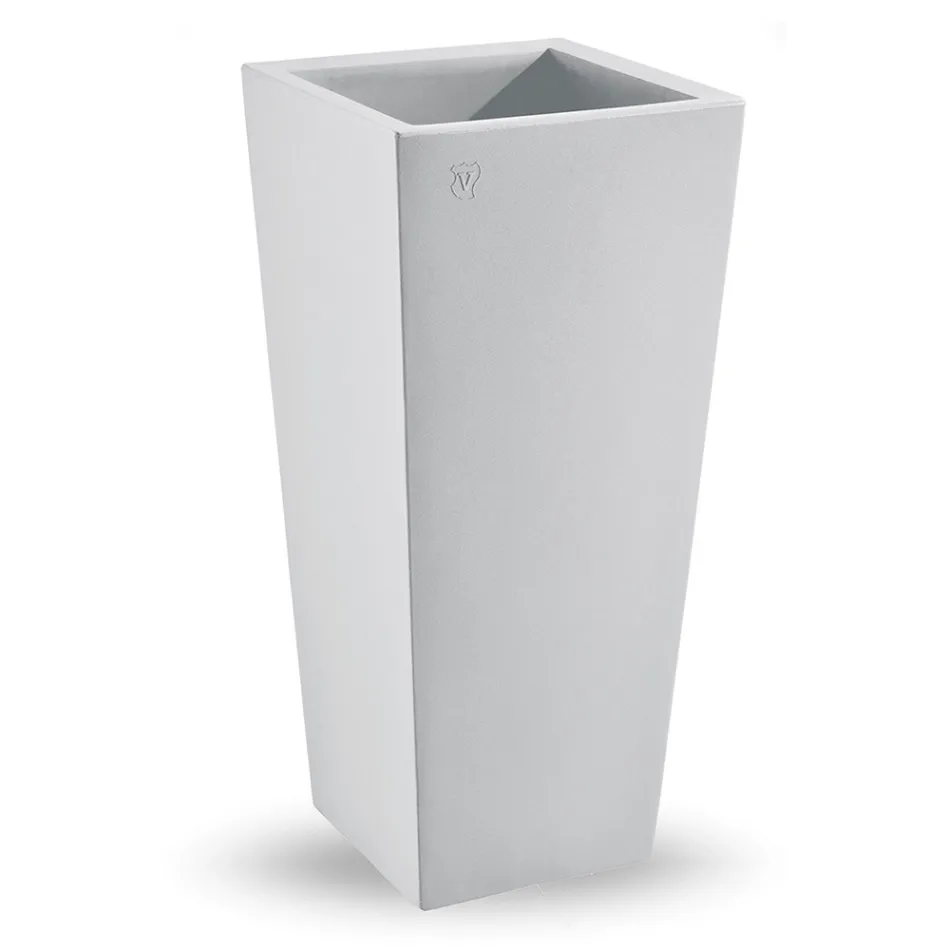 Quadratische Outdoor-Vase aus farbigem Polyethylen Made in Italy - Marilard Viadurini
