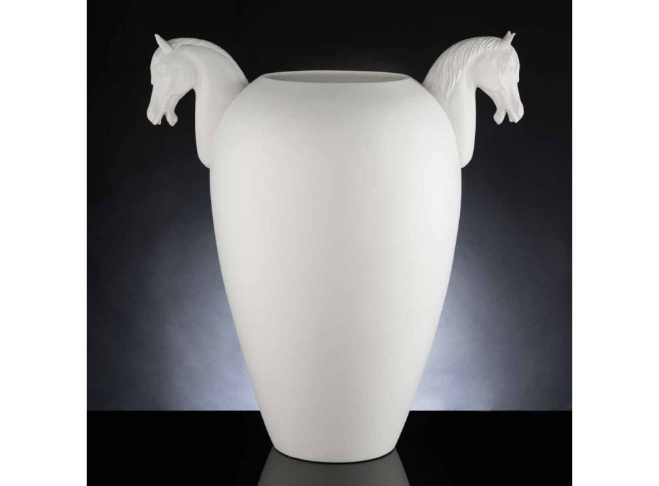 Indoor-Vase aus weißer Keramik oder 24 Karat Gold, handgefertigt in Italien - Jacky Viadurini