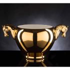 Indoor-Vase aus weißer Keramik oder 24 Karat Gold, handgefertigt in Italien - Jacky Viadurini