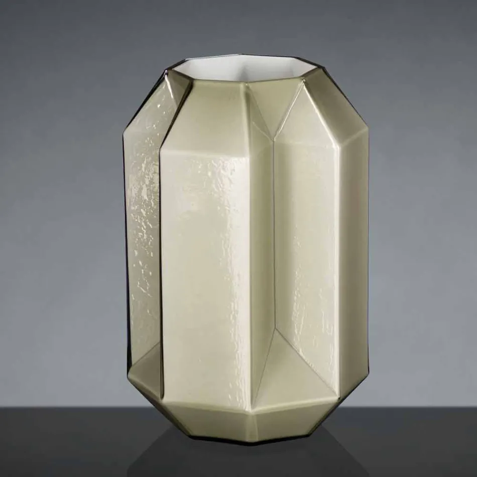 Indoor-Vase aus poliertem Glas, handgefertigt in Italien - Flock Viadurini