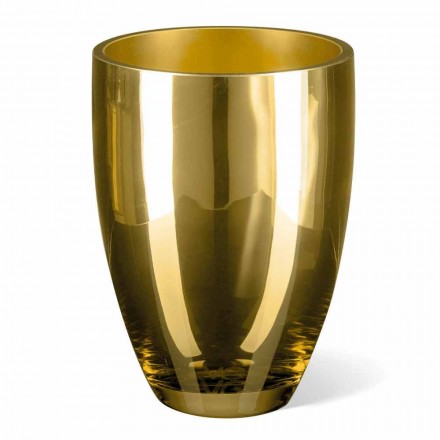 Indoor-Vase aus mundgeblasenem Glas Gold-Finish Handgefertigt in Italien - Taka Viadurini