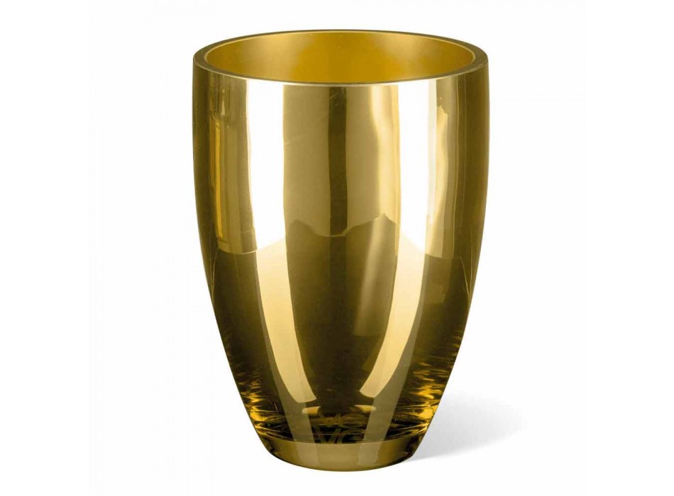 Indoor-Vase aus mundgeblasenem Glas Gold-Finish Handgefertigt in Italien - Taka Viadurini
