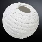 Dekorative Kugelvase aus dekorierter weißer Keramik Made in Italy - Herculaneum Viadurini