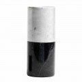 Zylindrische dekorative Vase aus Carrara-Marmor und Marquinia Made in Italy - Emory