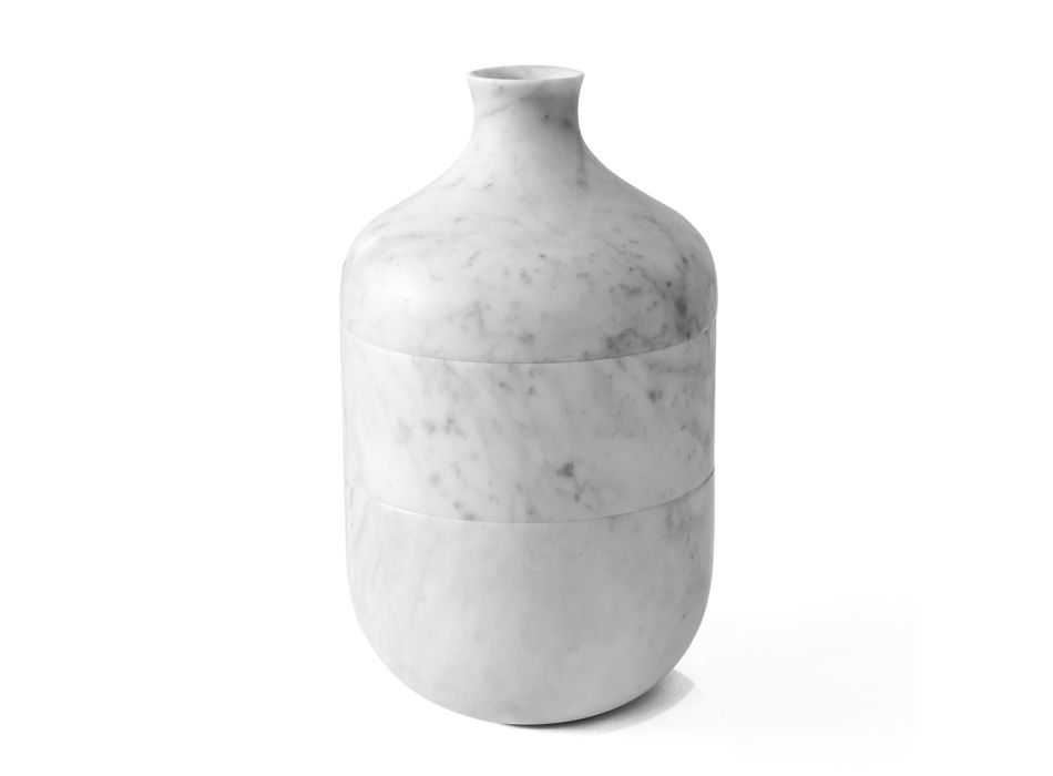 Dekorative Vase aus weißem Carrara Marmor Italienisches Luxusdesign - Calar Viadurini