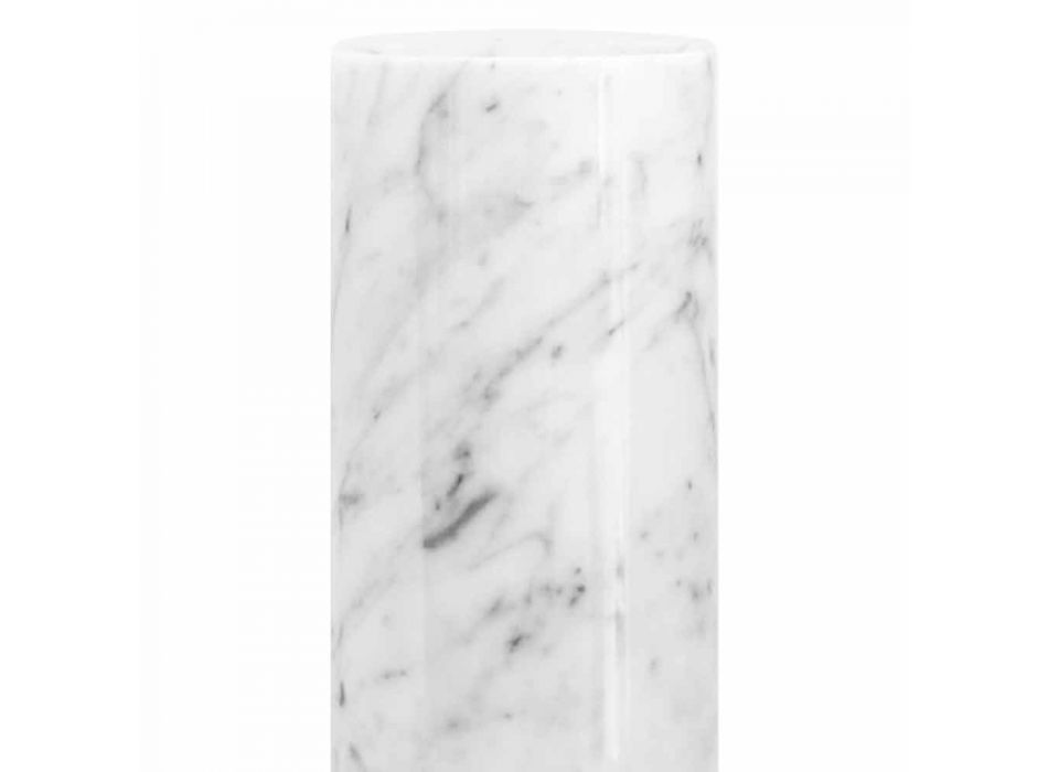 Weiße Carrara Marmor dekorative Vase Made in Italy Design - Nevea Viadurini