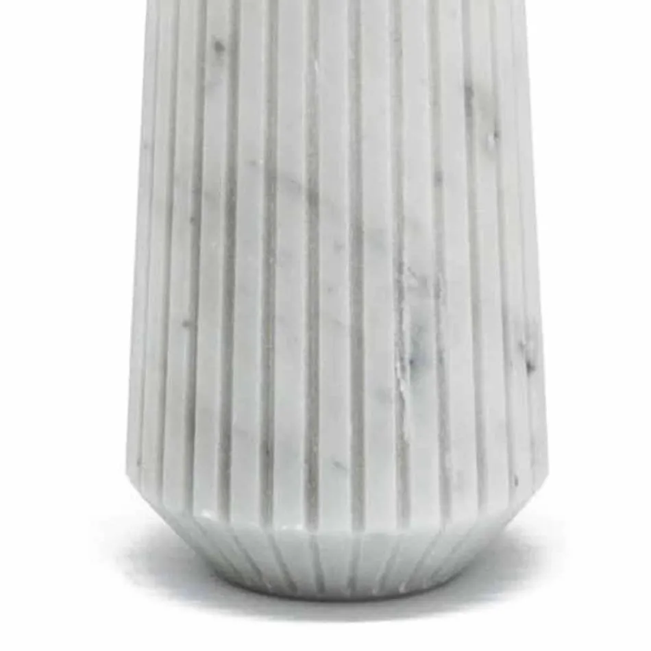Moderne weiße Carrara Marmor dekorative Vase Made in Italy - Kairo Viadurini