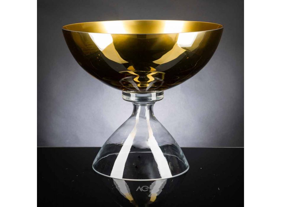Dekorative Vase aus mundgeblasenem Glas, handgefertigt in Italien - Serena Viadurini