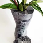 Moderne dekorative Vase aus Bardiglio Fiorito Marmor Made in Italy - Dido Viadurini
