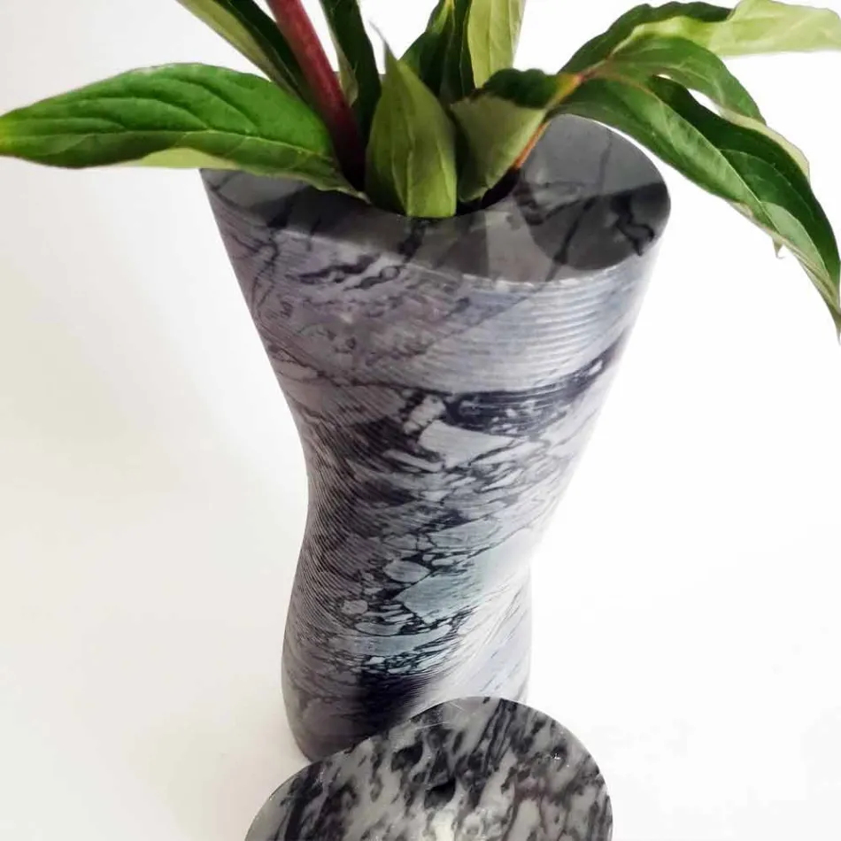 Moderne dekorative Vase aus Bardiglio Fiorito Marmor Made in Italy - Dido Viadurini