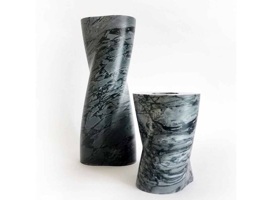 Moderne dekorative Vase aus Bardiglio Fiorito Marmor Made in Italy - Dido Viadurini