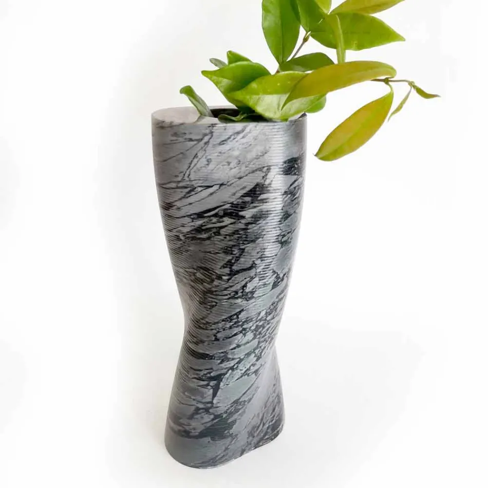 Moderne dekorative Vase aus Bardiglio Fiorito Marmor Made in Italy - Dido Viadurini