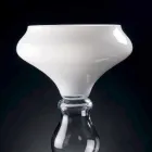 Moderne dekorative Vase aus weißem und transparentem Glas Made in Italy - Vulcano Viadurini