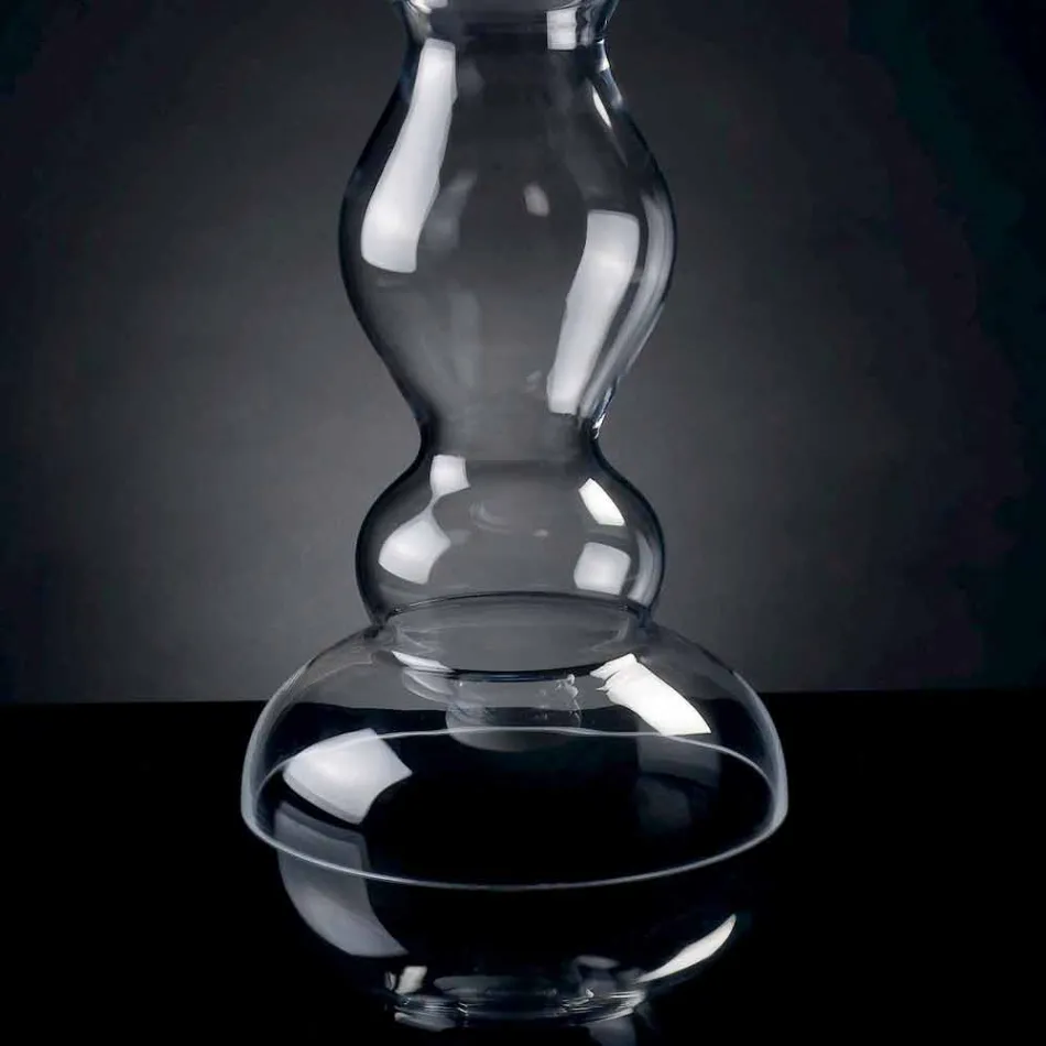 Moderne dekorative Vase aus weißem und transparentem Glas Made in Italy - Vulcano Viadurini