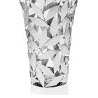 Elegante Luxusvase mit geometrischen Dekorationen aus Glas und silbernem Metall - Torresi Viadurini