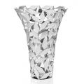 Elegante Luxusvase mit geometrischen Dekorationen aus Glas und silbernem Metall - Torresi