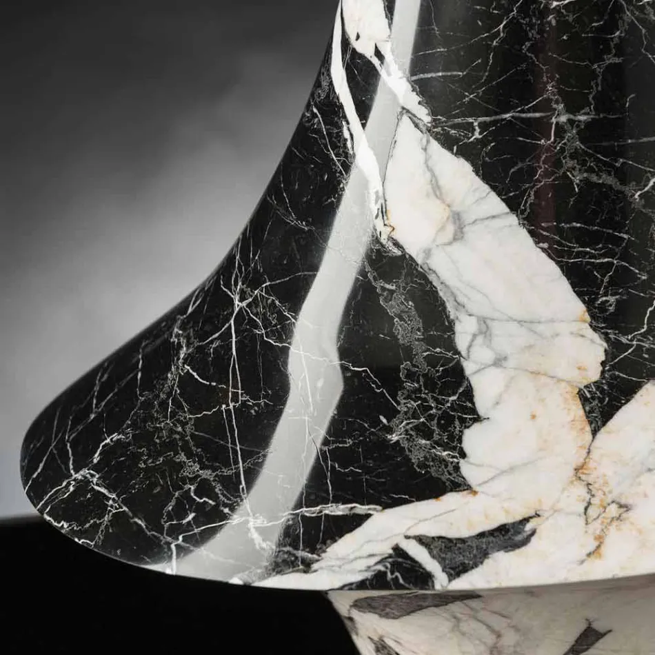 Elegante Indoor-Vase aus weißem und schwarzem Marmor Made in Italy - Original Viadurini