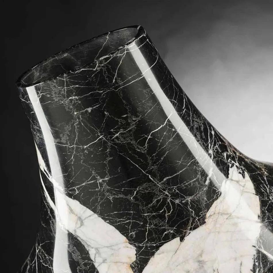 Elegante Indoor-Vase aus weißem und schwarzem Marmor Made in Italy - Original Viadurini