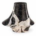 Elegante Indoor-Vase aus weißem und schwarzem Marmor Made in Italy - Original