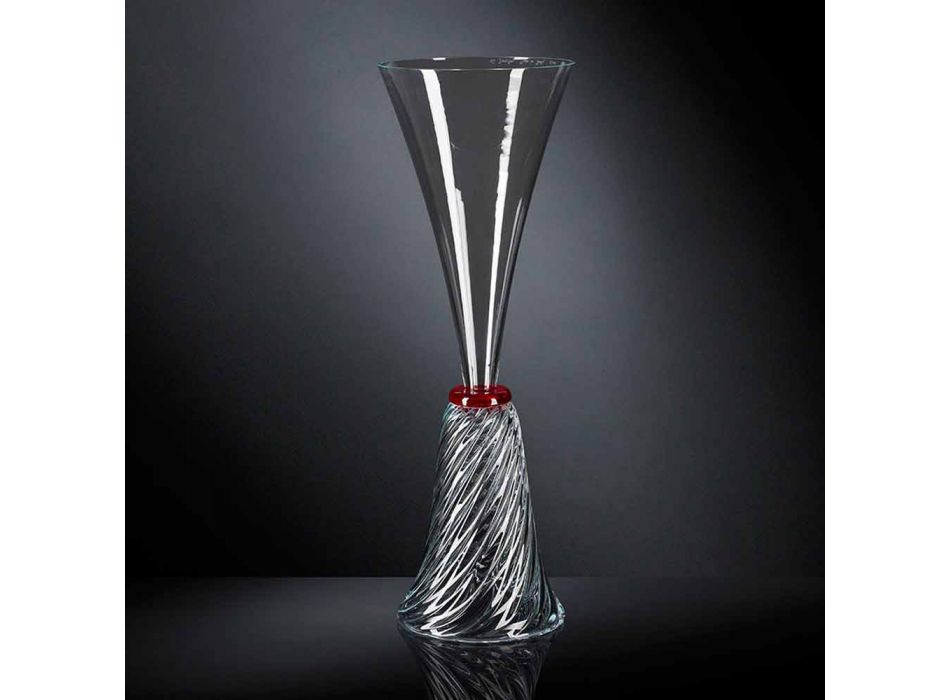 Elegante Indoor-Vase aus mundgeblasenem Muranoglas Made in Italy - Inverso Viadurini