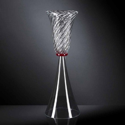 Elegante Indoor-Vase aus mundgeblasenem Muranoglas Made in Italy - Inverso Viadurini