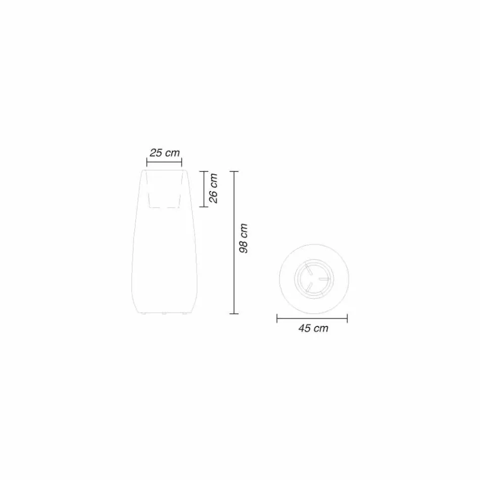 Pflanzgefäßvase aus leuchtendem Kunststoff, Design in 3 Größen - Pandora von Myyour Viadurini