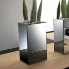 Freistehende geometrische Spiegelvase und Struktur aus Holz und Stahl - Ghenna Viadurini