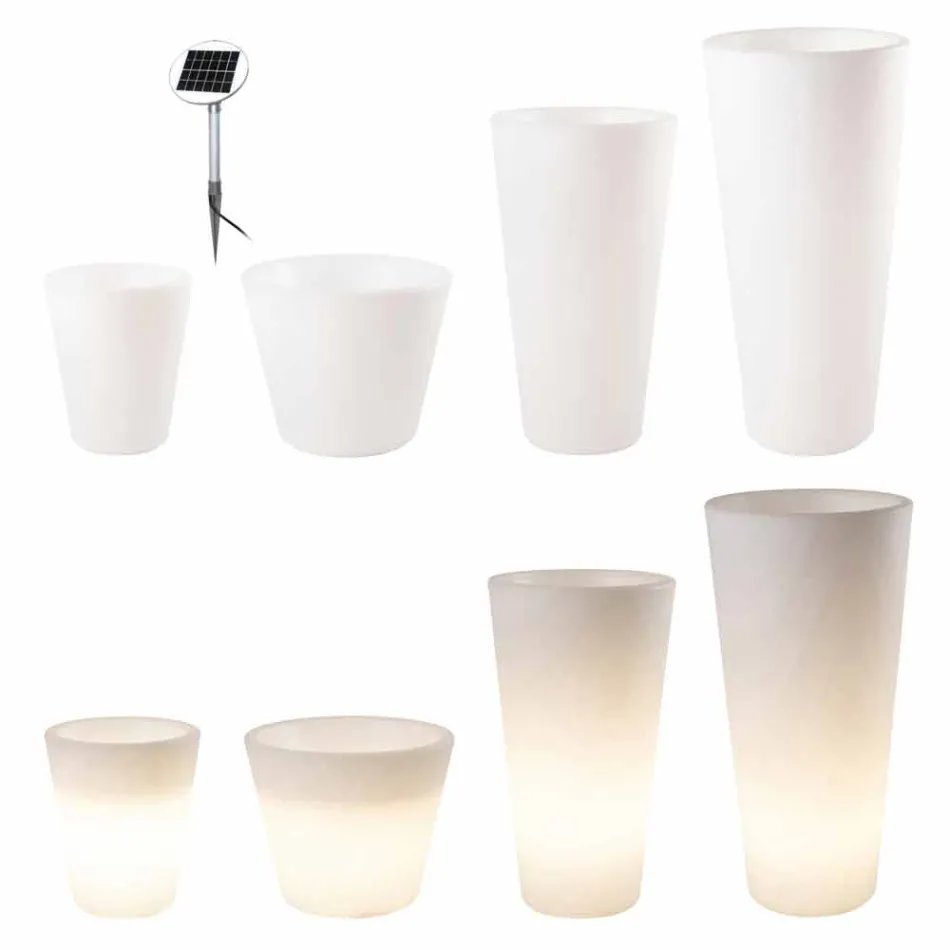 Mehrfarbiger oder Solar LED beleuchteter Topf für Garten oder Wohnzimmer - Vasostar Viadurini