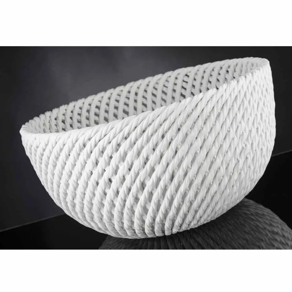 Handgefertigte Keramikvase mit gewebtem Schuss Made in Italy - Napoleon Viadurini