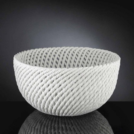 Handgefertigte Keramikvase mit gewebtem Schuss Made in Italy - Napoleon Viadurini