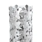 Vase aus silbernem Metall und Glas Elegantes zylindrisches Design mit Blumen - Megghy Viadurini