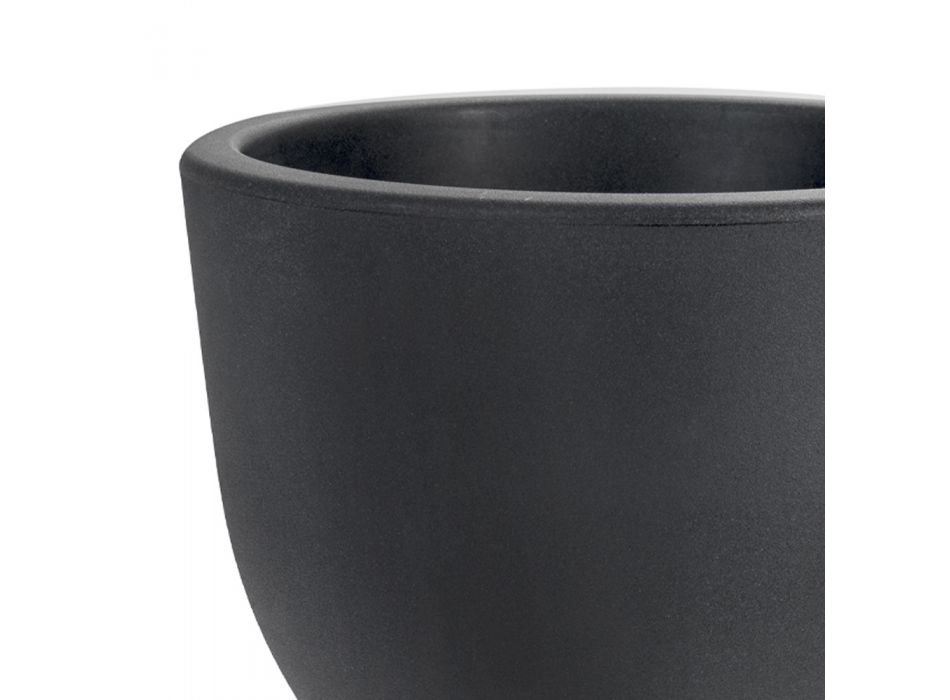 Vase in Weiß oder Anthrazit Polyethylen Kraterform 2 Stück - Milek Viadurini
