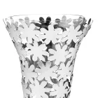 Vase aus Glas und silbernem Metall mit luxuriöser Blumendekoration - Terraceo Viadurini