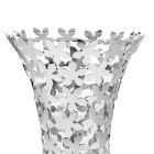 Italienische Luxusvase aus Glas und Silbermetall mit Blumendekoration - Terraceo Viadurini