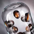 Vase aus mundgeblasenem Muranoglas mit farbigen Details Made in Italy - Trapani Viadurini