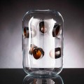 Vase aus mundgeblasenem Muranoglas mit farbigen Details Made in Italy - Trapani
