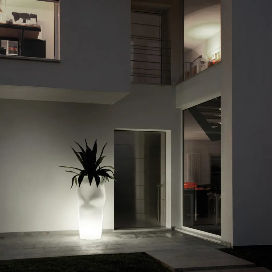 Helle Outdoor-Vase aus undurchsichtigem Polyethylen Made in Italy - Proud Viadurini