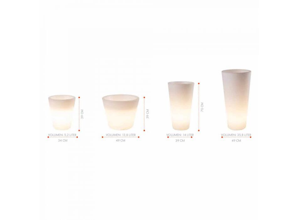 Leuchtende Vase für Außen- und Innenräume, farbenfrohes Design in 3 Dimensionen - Vasostar Viadurini