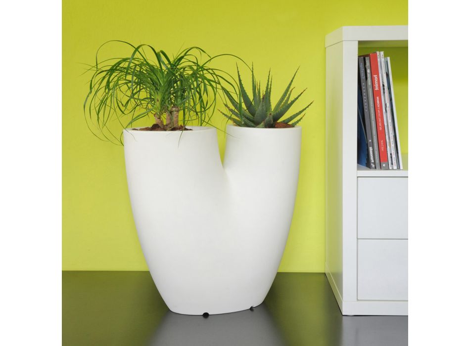 Moderne farbige Gartenvase aus Polyethylen Made in Italy - Flowes Viadurini