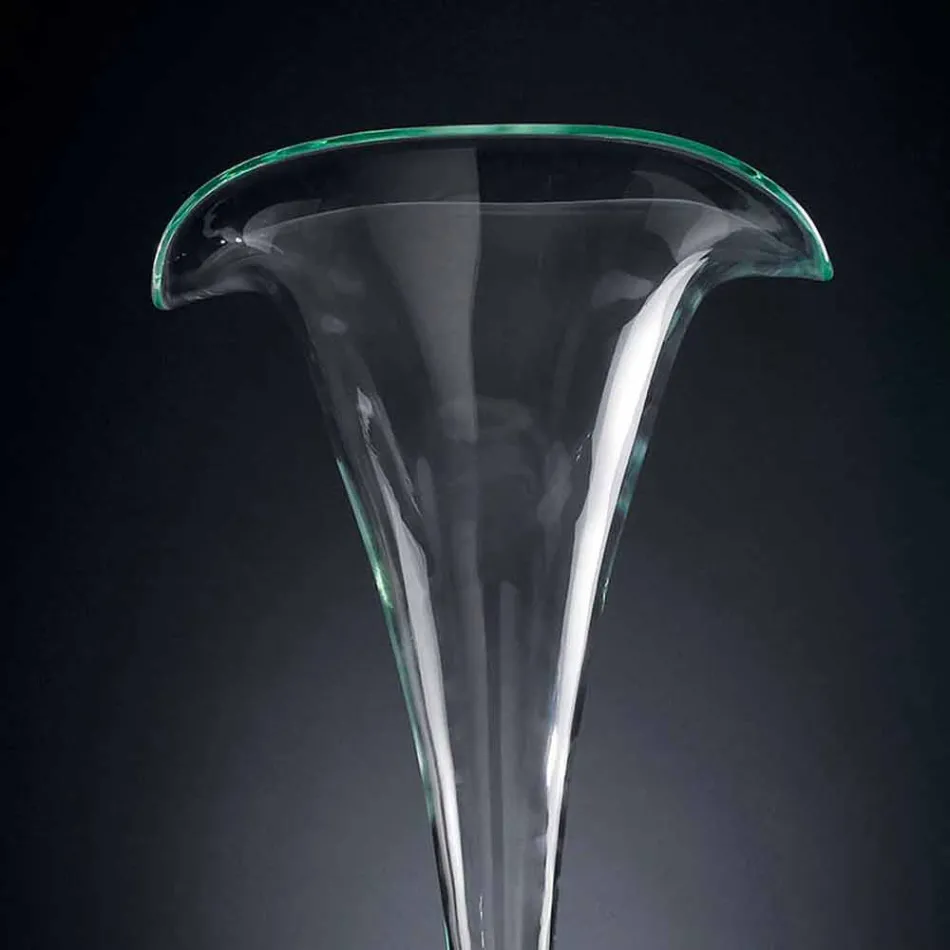 Ornamentale Vase aus transparentem Glas mit weißer Kugel Made in Italy - Vanissa Viadurini