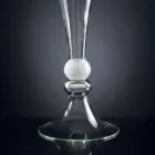 Ornamentale Vase aus transparentem Glas mit weißer Kugel Made in Italy - Vanissa Viadurini