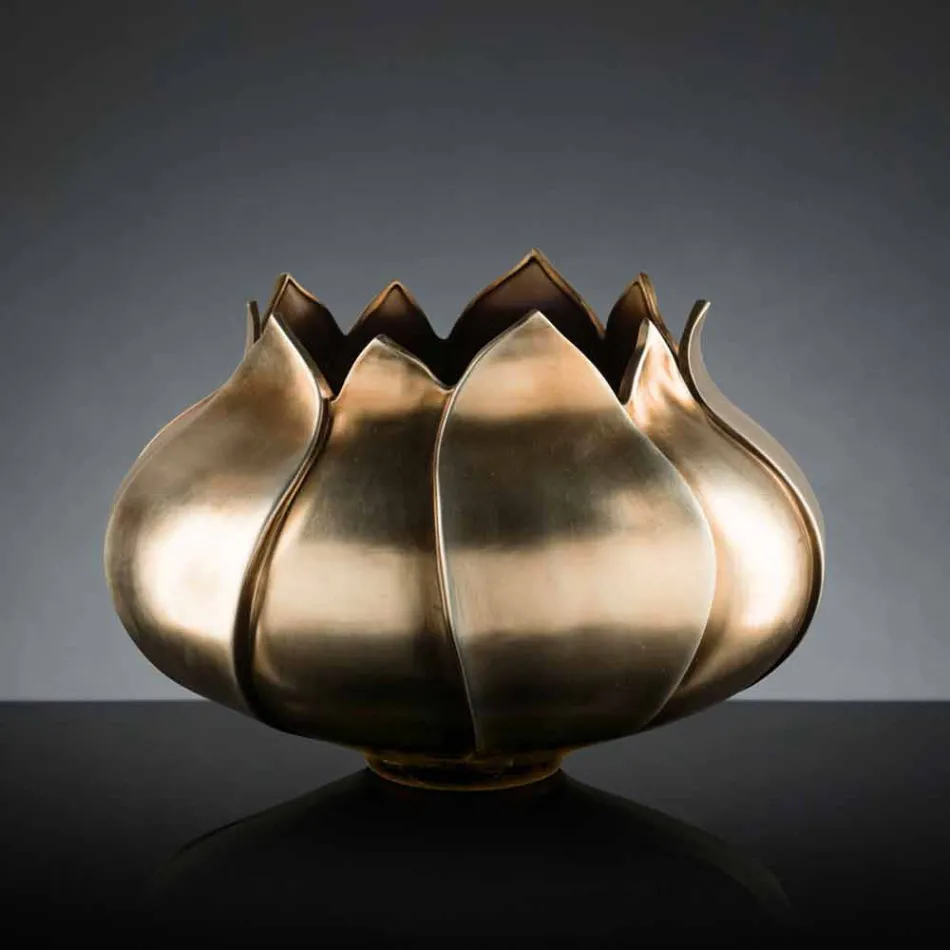 Moderne dekorative Vase aus farbiger Keramik, handgefertigt in Italien - Onyx Viadurini