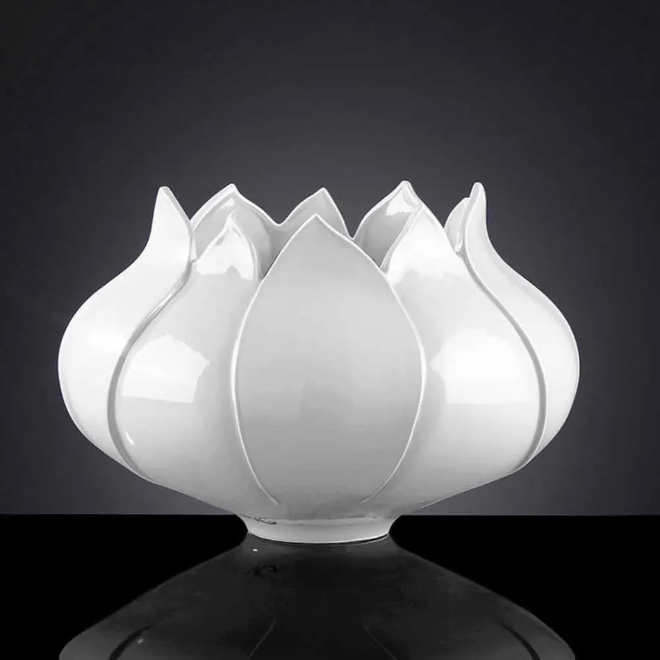 Moderne dekorative Vase aus farbiger Keramik, handgefertigt in Italien - Onyx Viadurini