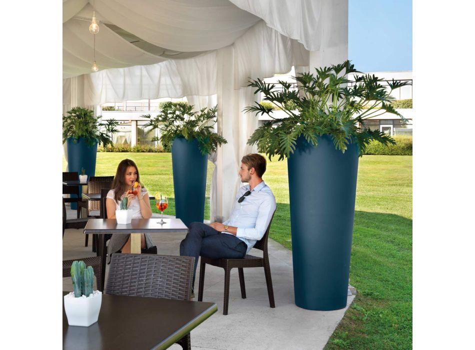 Runde Outdoor-Vase aus farbigem Polyethylen Made in Italy - Nippon Viadurini